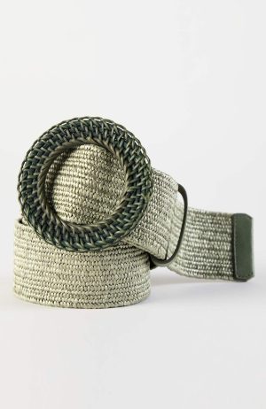 Woven-Buckle Stretch Belt