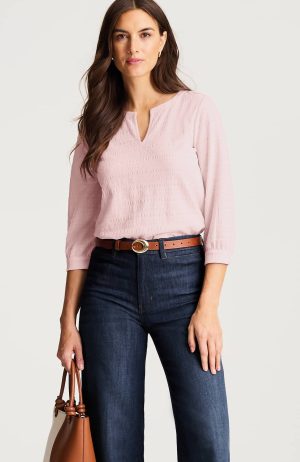 Crinkle-Textured A-Line Top