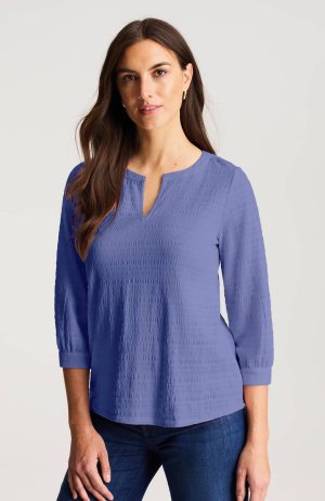 Crinkle-Textured A-Line Top