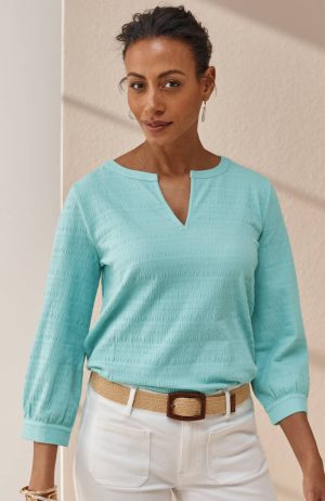 Crinkle-Textured A-Line Top