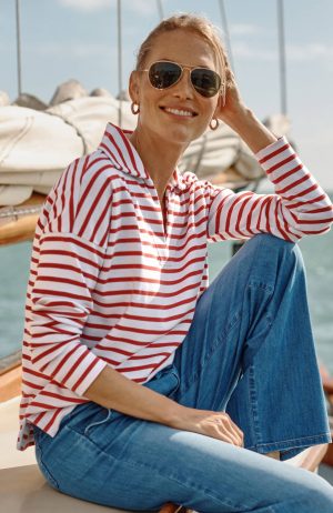Relaxed Johnny-Collared Top