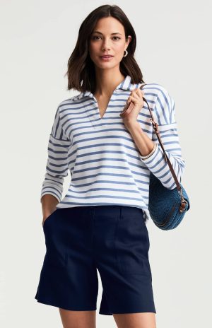 Relaxed Johnny-Collared Top
