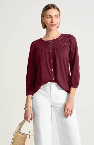 Mixed-Media Lace Top