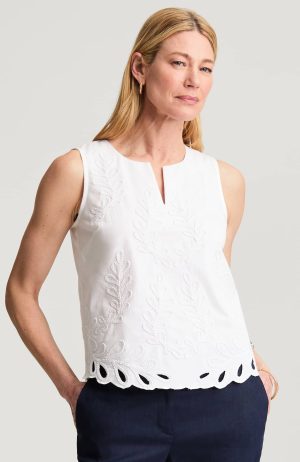 Eyelet Poplin Tank