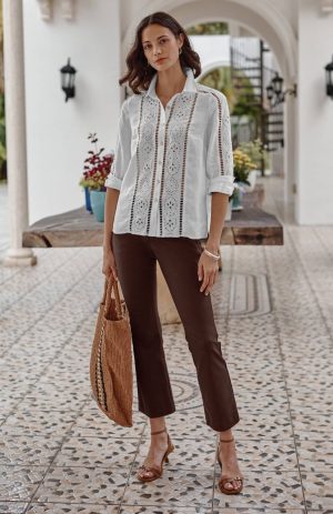 Versatile Cotton-Stretch Flare Pants