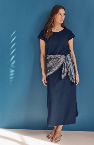 Seersucker Maxi Skirt