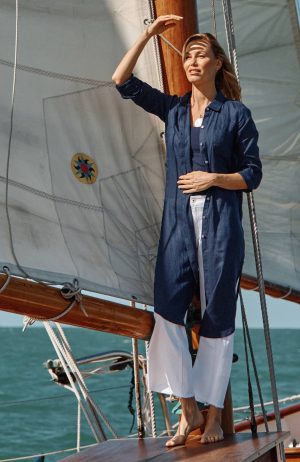 Linen Button-Front Duster