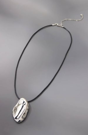 Silvertone Mixed-Media Short Necklace