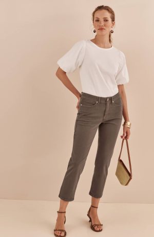 High-Rise Straight-Leg Cropped Jeans