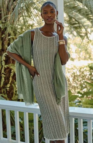 Textured Bi-Color Sweater Dress