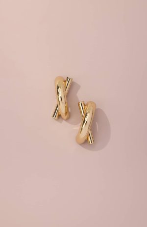Goldtone Crossover Earrings