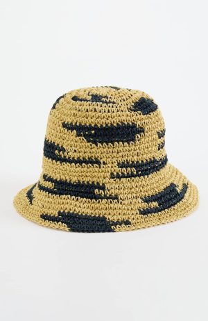 Textured Straw Bucket Hat