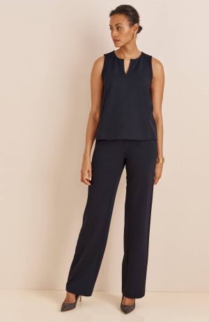 Wearever Polished-Knit Wide-Leg Trousers
