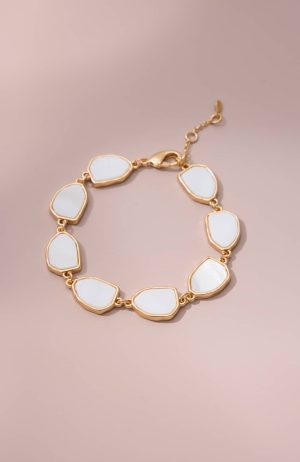 Cultured Mother-Of-Pearl Chain Bracelet