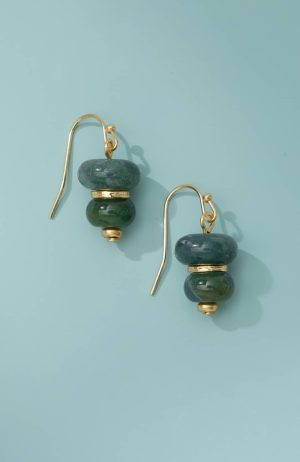 Moss Agate Beaded Earrings