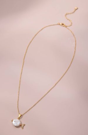 Cultured Freshwater Pearl Fish Necklace